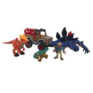 Imaginext Jurassic World‎ Camp Cretaceous Dr Grant Jeep & 3 Dinosaurs Toy Lot